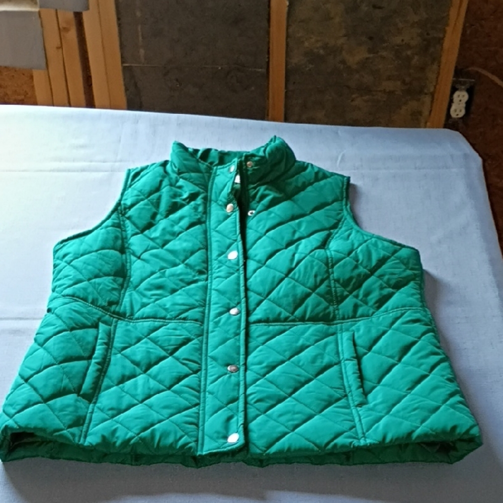Kim Rogers Green Quilted Vest